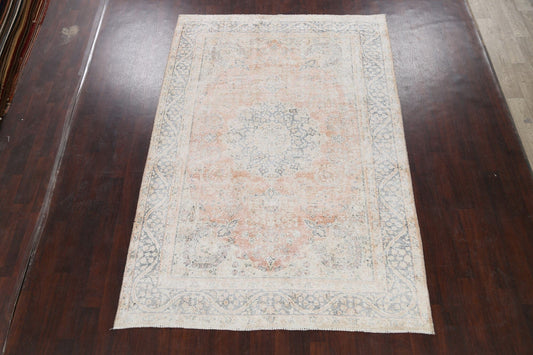 Muted Floral Kerman Persian Area Rug 7x10