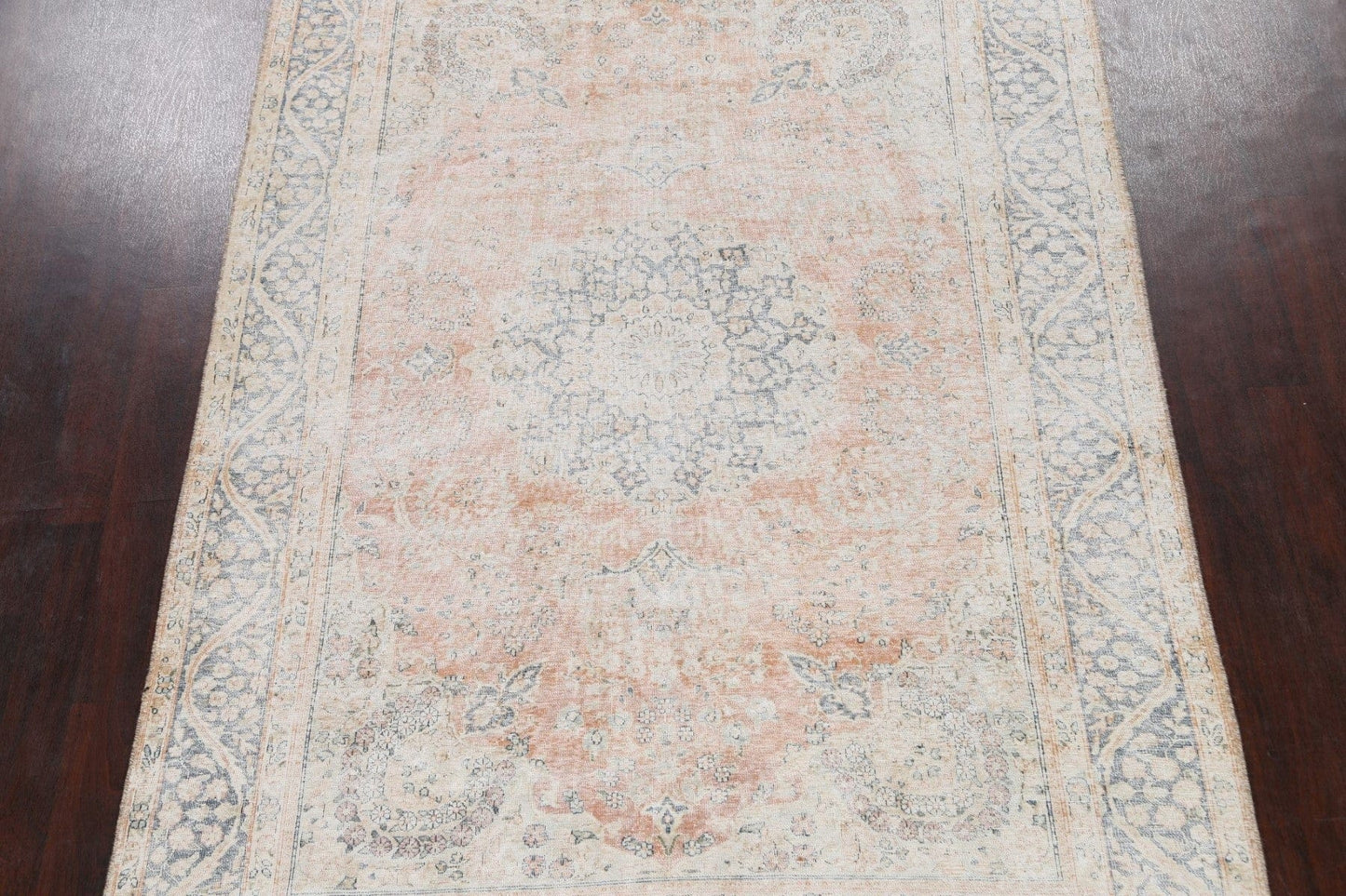 Muted Floral Kerman Persian Area Rug 7x10