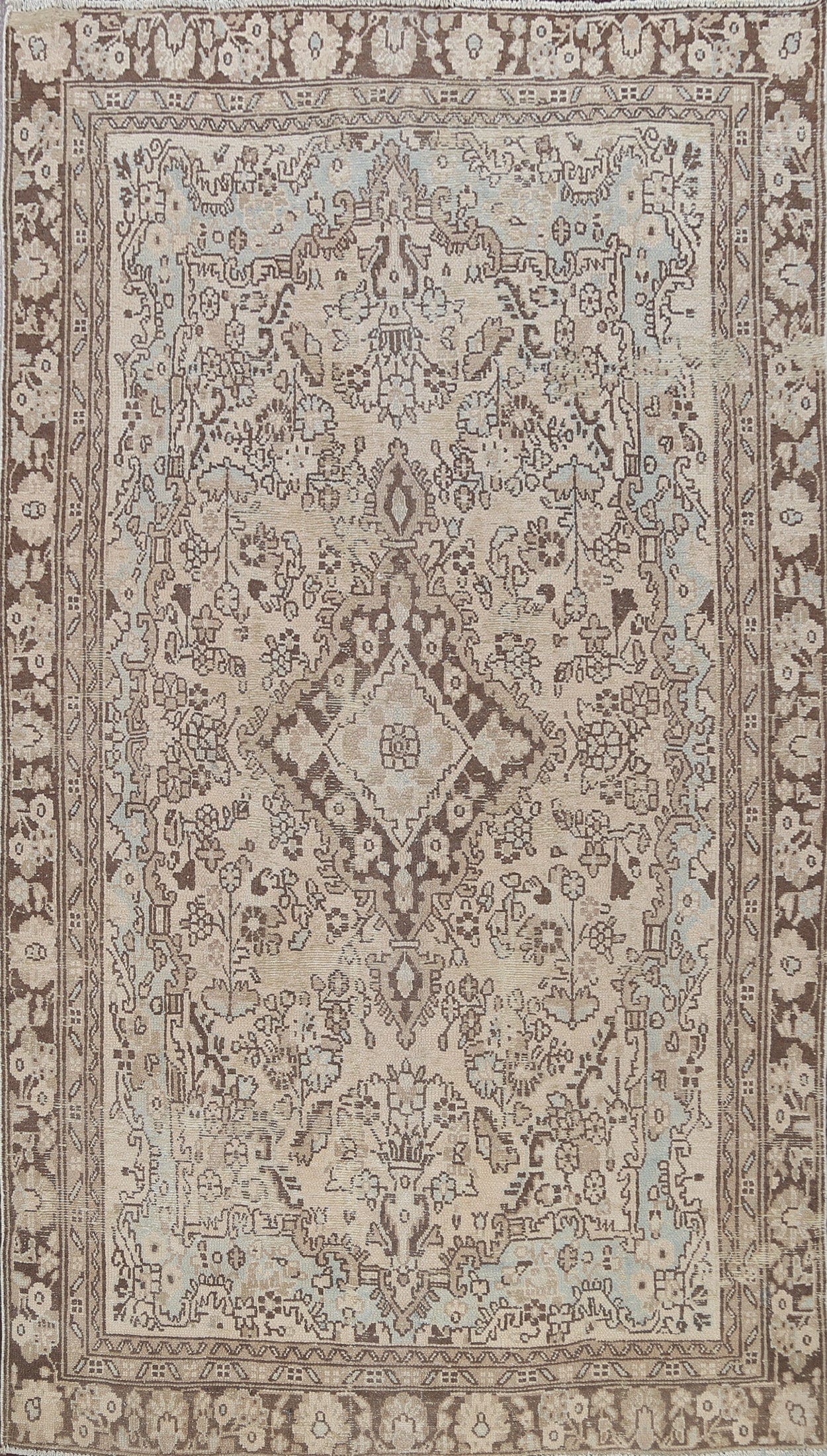 Muted Floral Hamedan Persian Area Rug 6x9