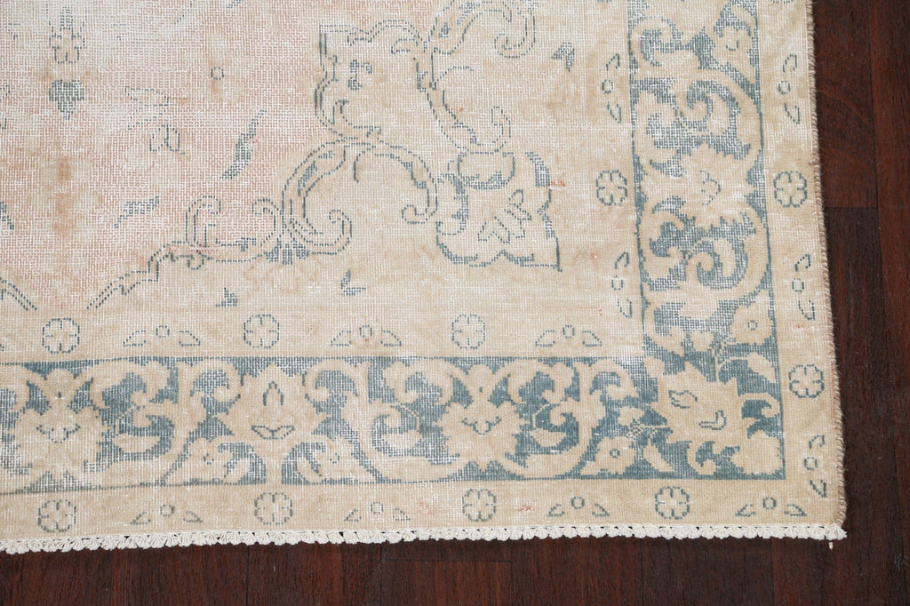 Muted Distressed Kerman Persian Area Rug 5x8