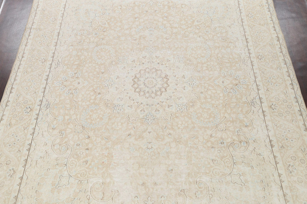 Muted Distressed Kerman Persian Area Rug 10x13