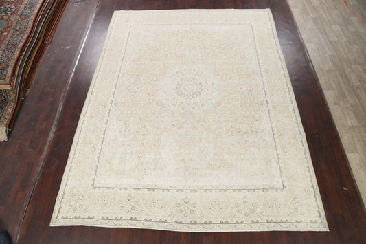 Muted Distressed Kerman Persian Area Rug 10x13