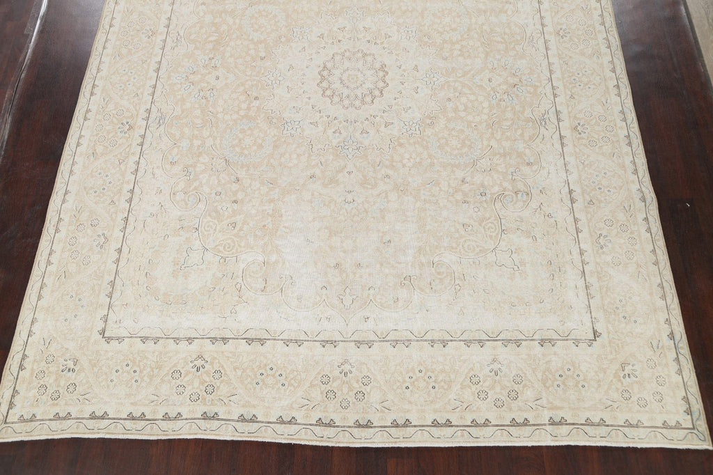 Muted Distressed Kerman Persian Area Rug 10x13