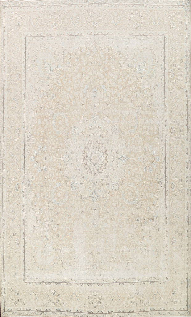 Muted Distressed Kerman Persian Area Rug 10x13