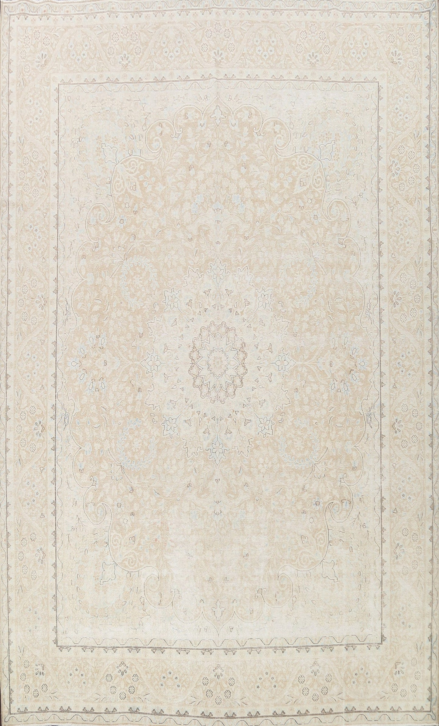 Muted Distressed Kerman Persian Area Rug 10x13