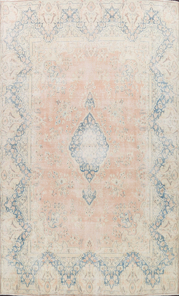 Muted Floral Kerman Persian Area Rug 10x13