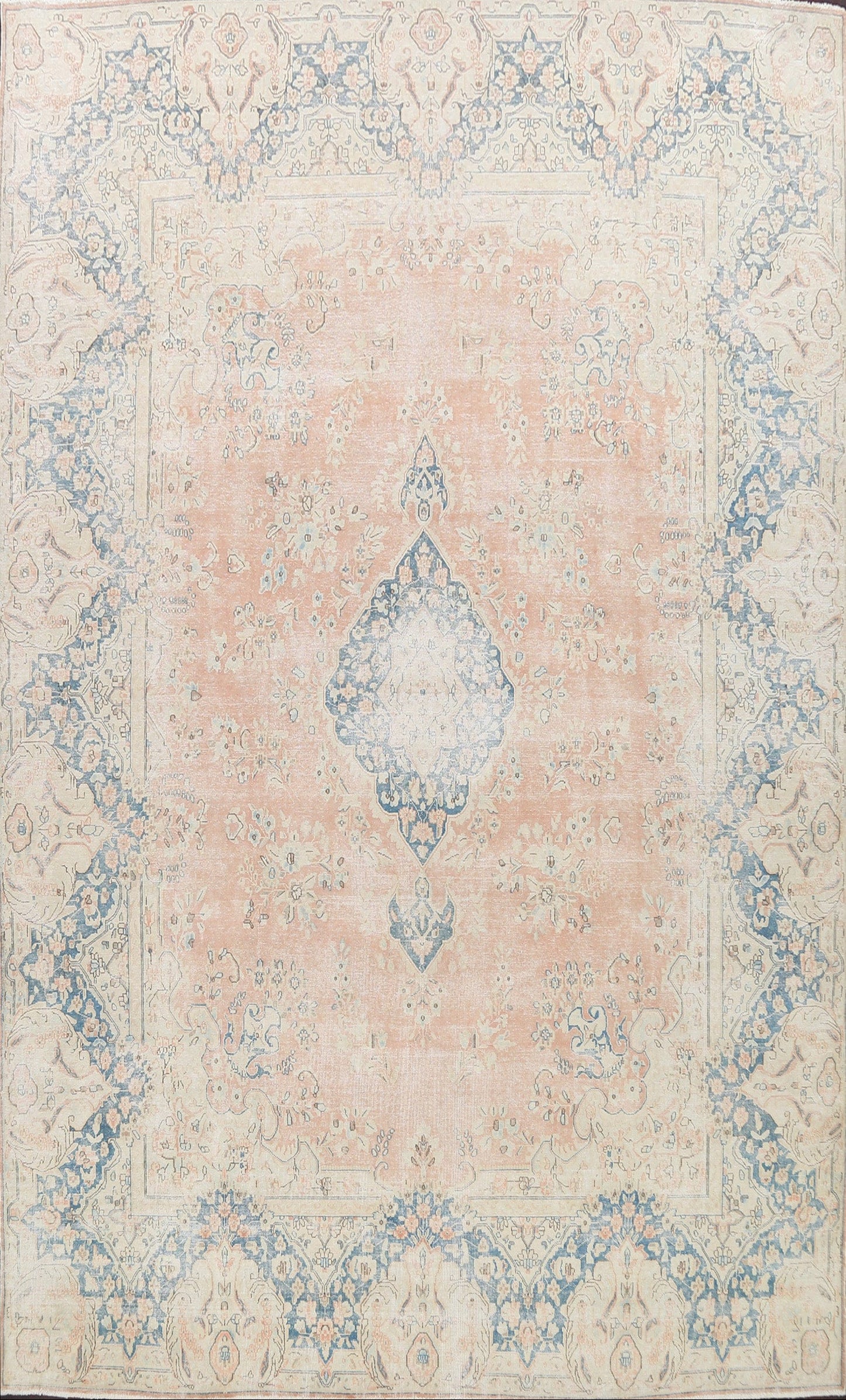 Muted Floral Kerman Persian Area Rug 10x13