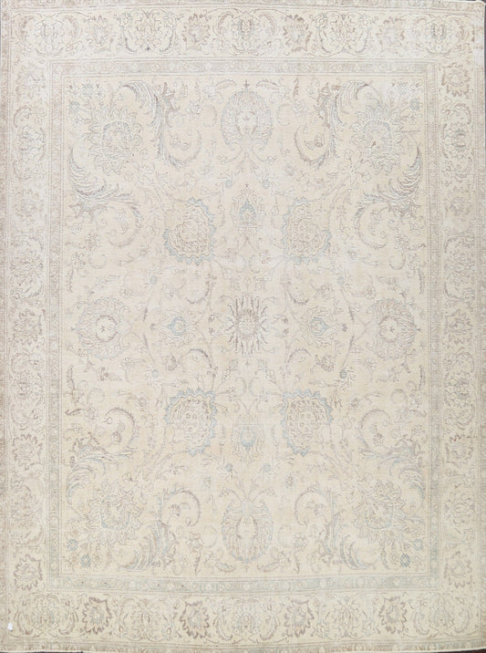 Muted Floral Tabriz Persian Area Rug 11x12