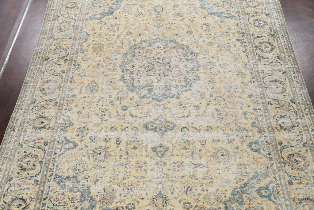 Muted Floral Kashan Persian Area Rug 10x13