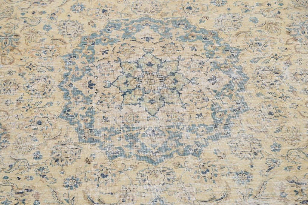 Muted Floral Kashan Persian Area Rug 10x13