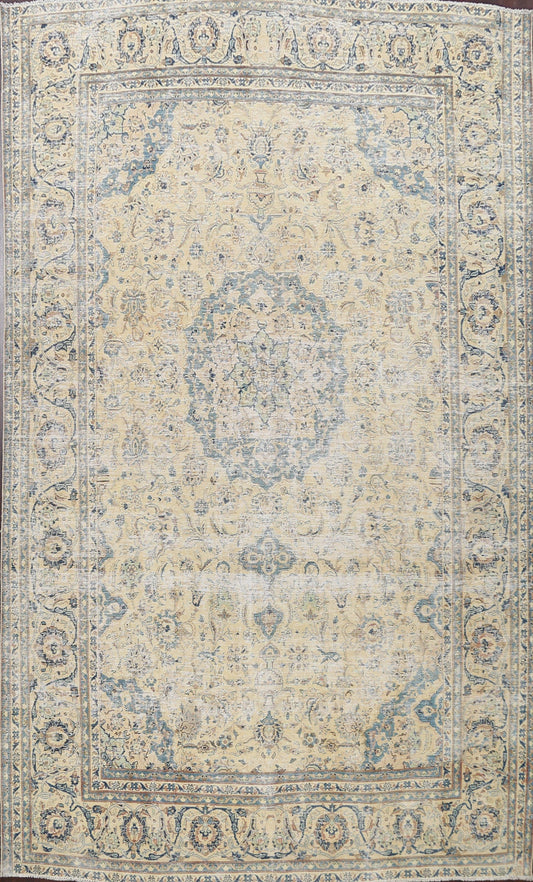 Muted Floral Kashan Persian Area Rug 10x13