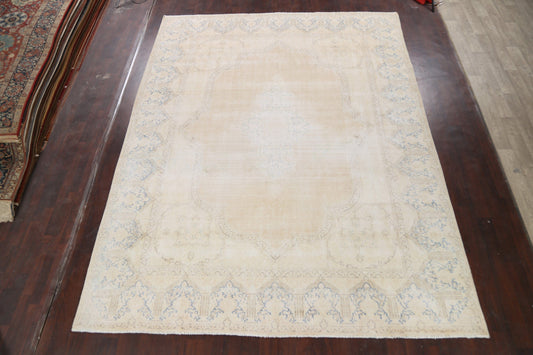 Muted Distressed Kerman Persian Area Rug 10x12