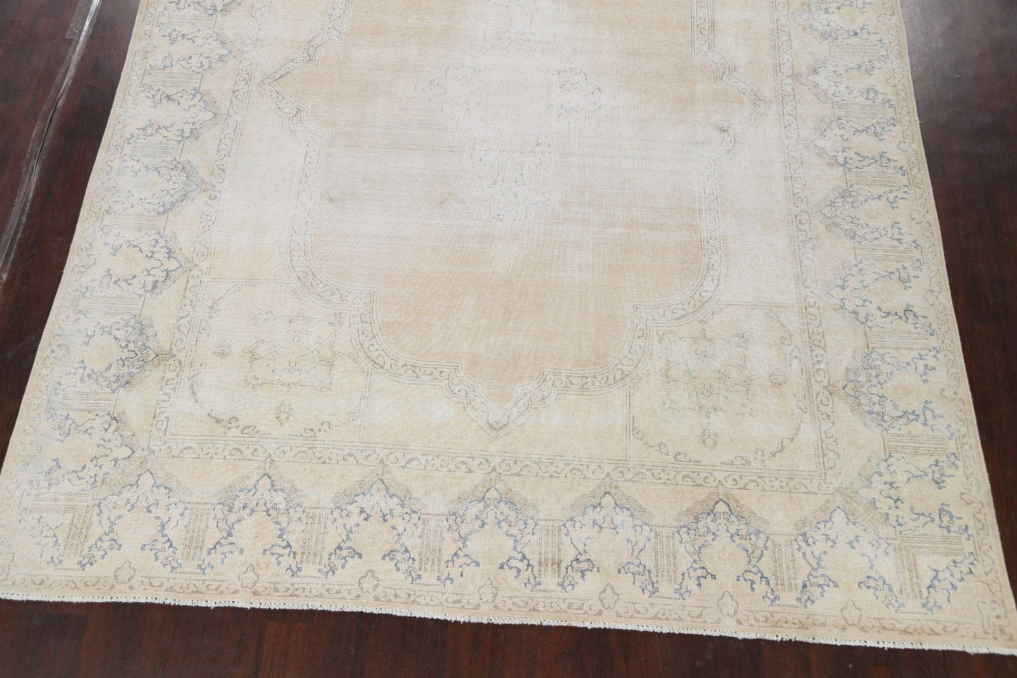 Muted Distressed Kerman Persian Area Rug 10x12