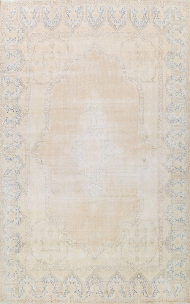 Muted Distressed Kerman Persian Area Rug 10x12