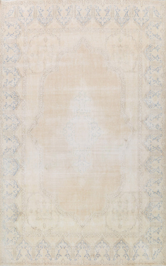 Muted Distressed Kerman Persian Area Rug 10x12