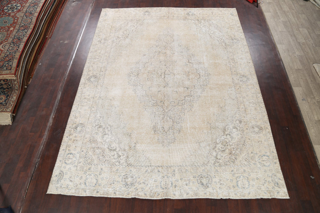 Muted Distressed Tabriz Persian Area Rug 10x12