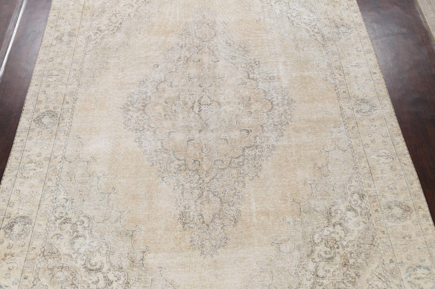 Muted Distressed Tabriz Persian Area Rug 10x12