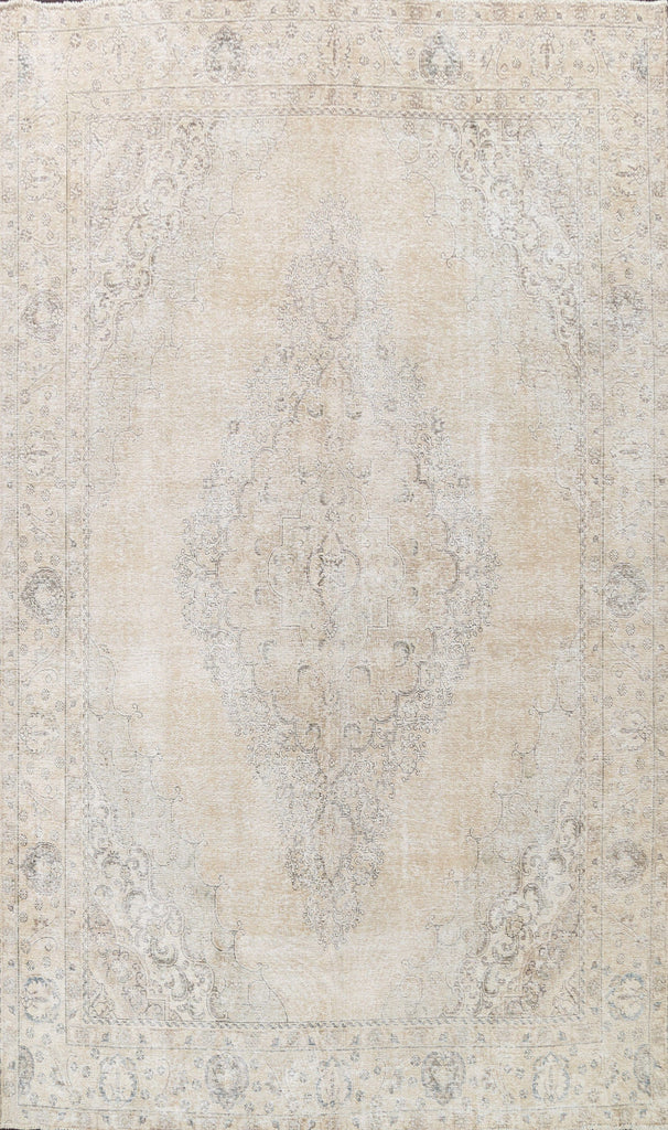 Muted Distressed Tabriz Persian Area Rug 10x12