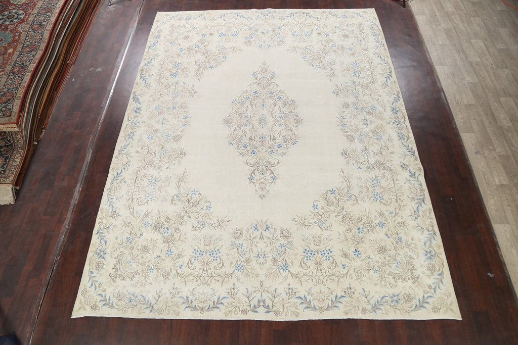 Muted Floral Kashan Persian Area Rug 10x13