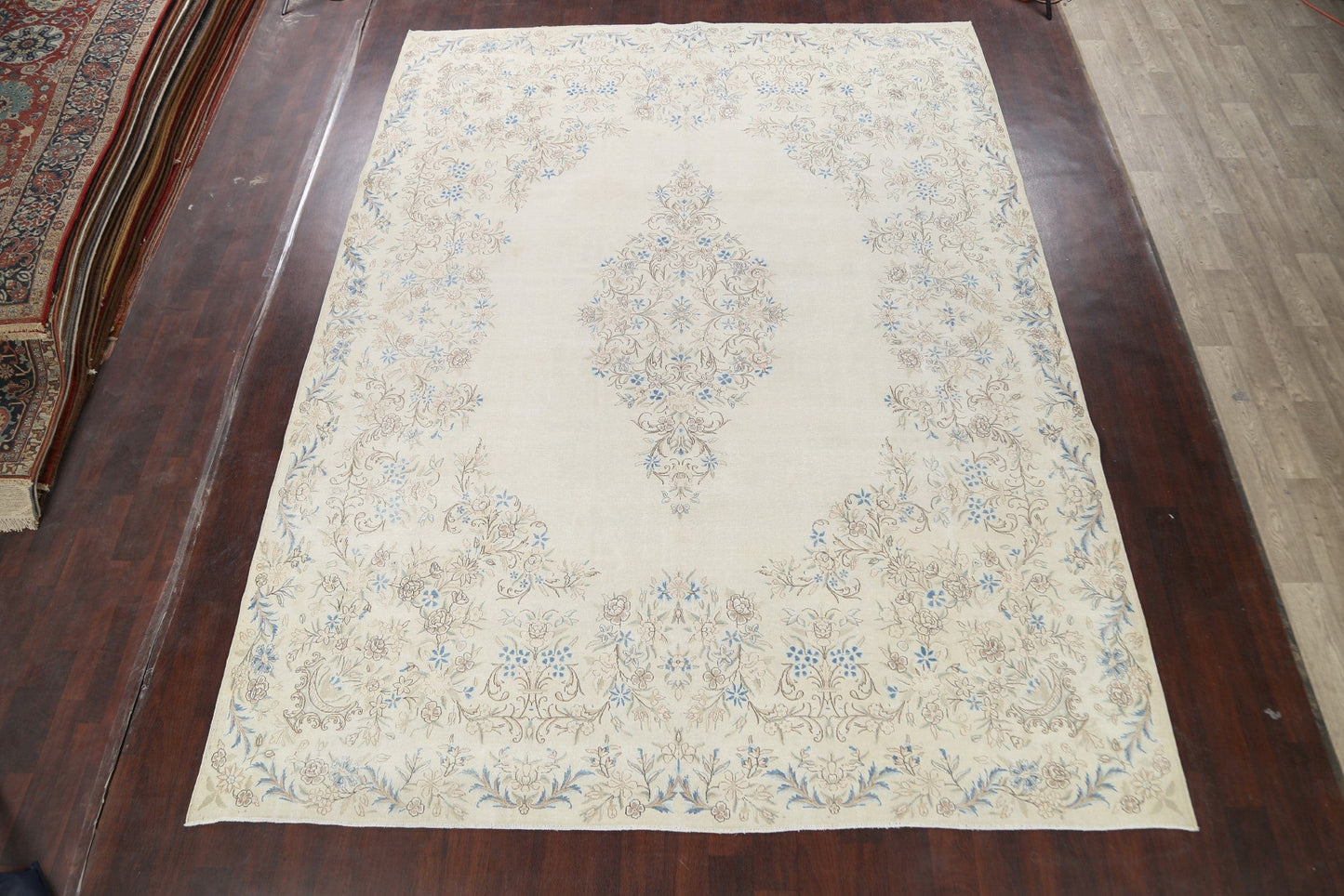 Muted Floral Kashan Persian Area Rug 10x13