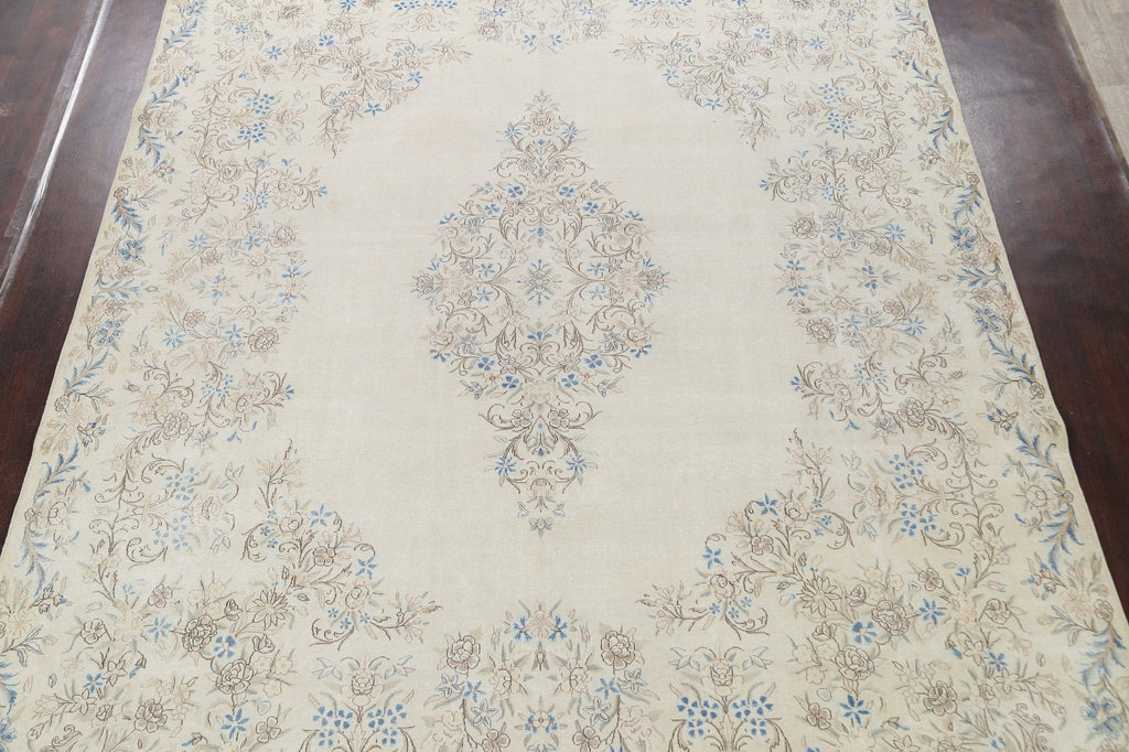 Muted Floral Kashan Persian Area Rug 10x13