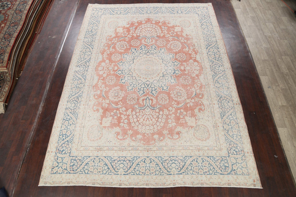 Muted Floral Kerman Persian Area Rug 10x13