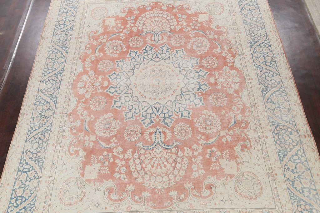 Muted Floral Kerman Persian Area Rug 10x13