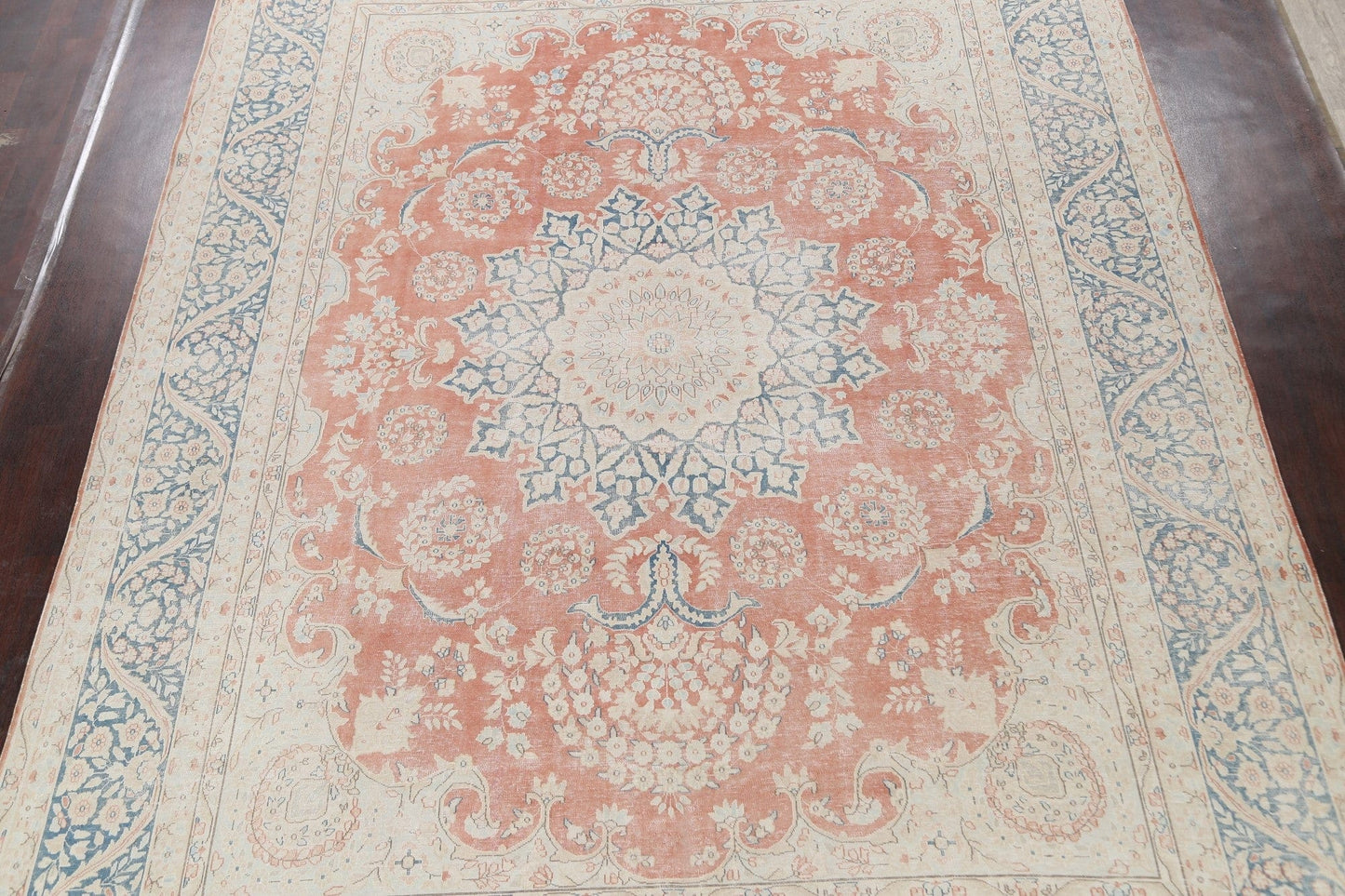 Muted Floral Kerman Persian Area Rug 10x13