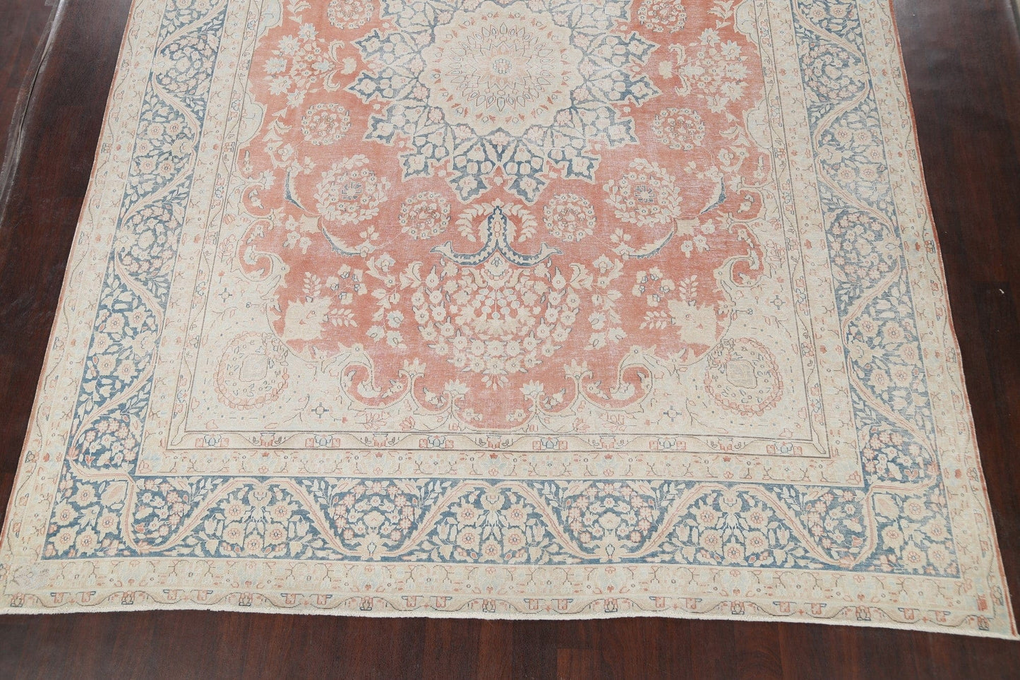 Muted Floral Kerman Persian Area Rug 10x13