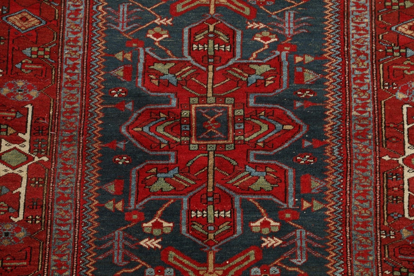 Antique 100% Vegetable Dye Heriz Serapi Persian Area Rug 5x6