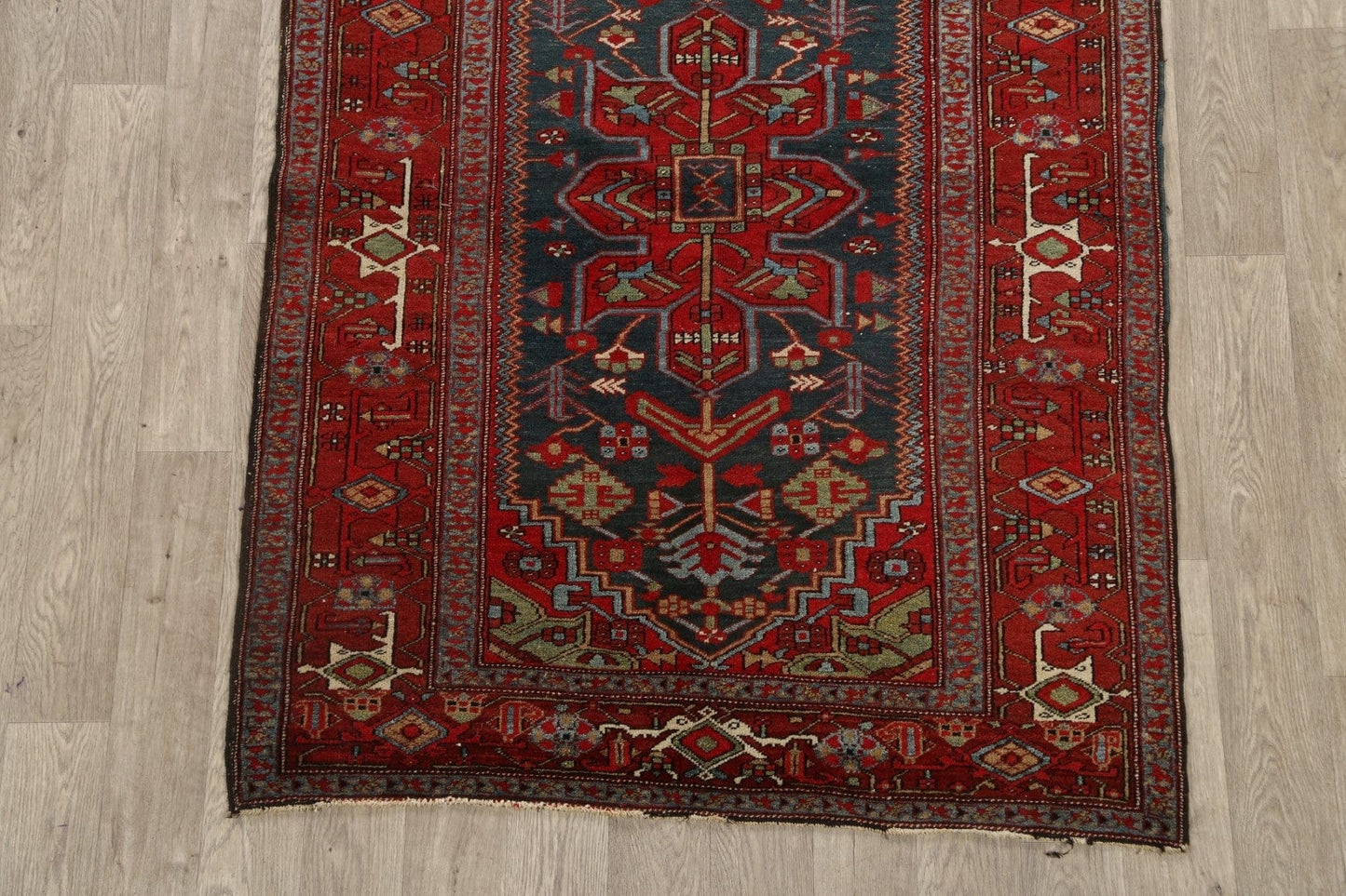 Antique 100% Vegetable Dye Heriz Serapi Persian Area Rug 5x6