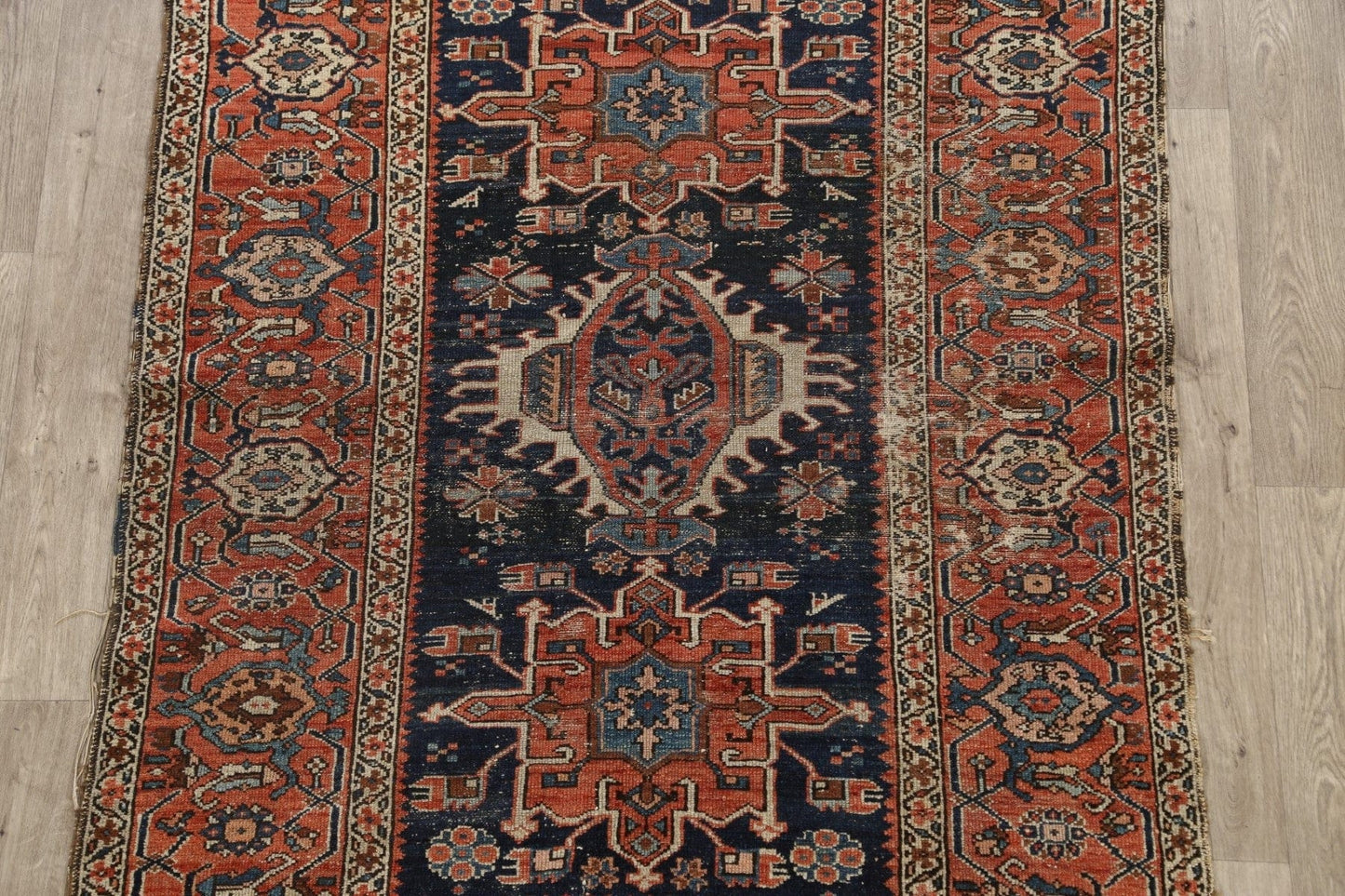 Pre-1900 Antique Vegetable Dye Gharajeh Persian Area Rug 5x6