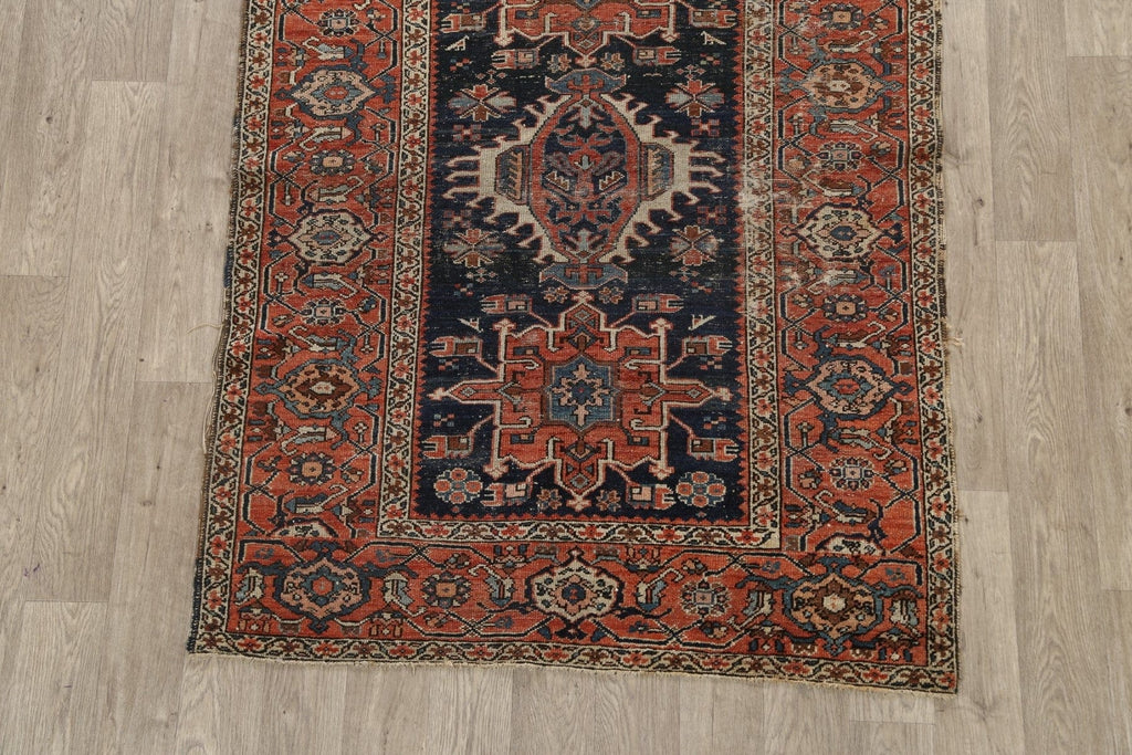 Pre-1900 Antique Vegetable Dye Gharajeh Persian Area Rug 5x6