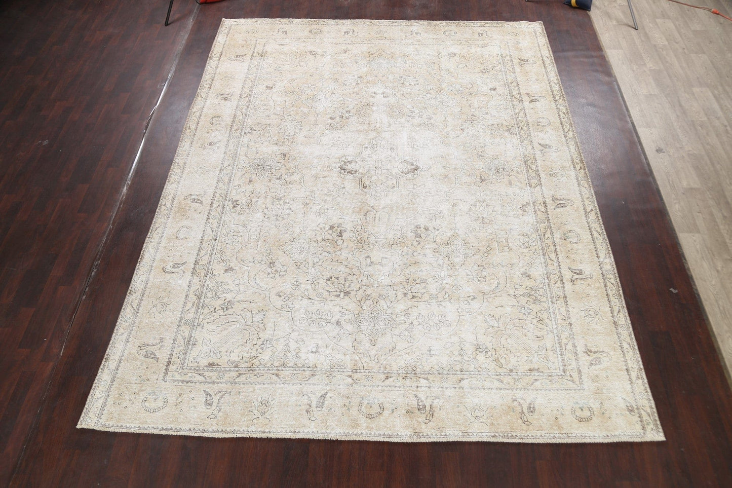 Muted Distressed Tabriz Persian Area Rug 10x12