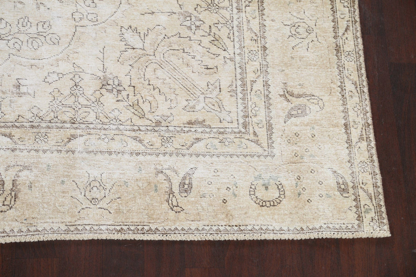 Muted Distressed Tabriz Persian Area Rug 10x12