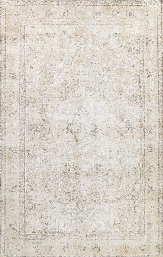 Muted Distressed Tabriz Persian Area Rug 10x12