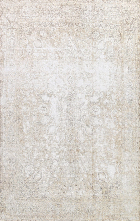 Muted Distressed Tabriz Persian Area Rug 10x13