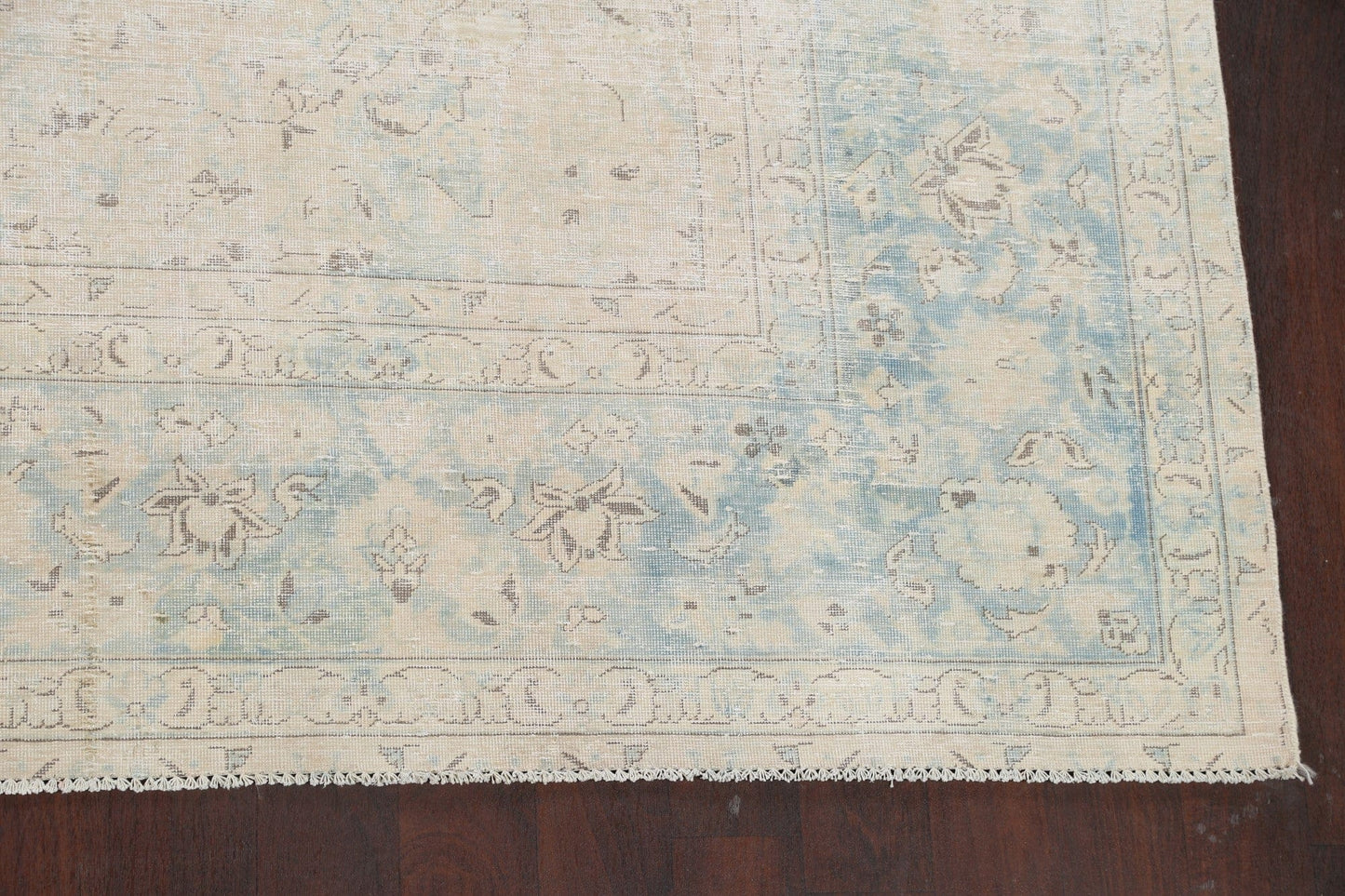 Muted Distressed Kashan Persian Area Rug 10x13