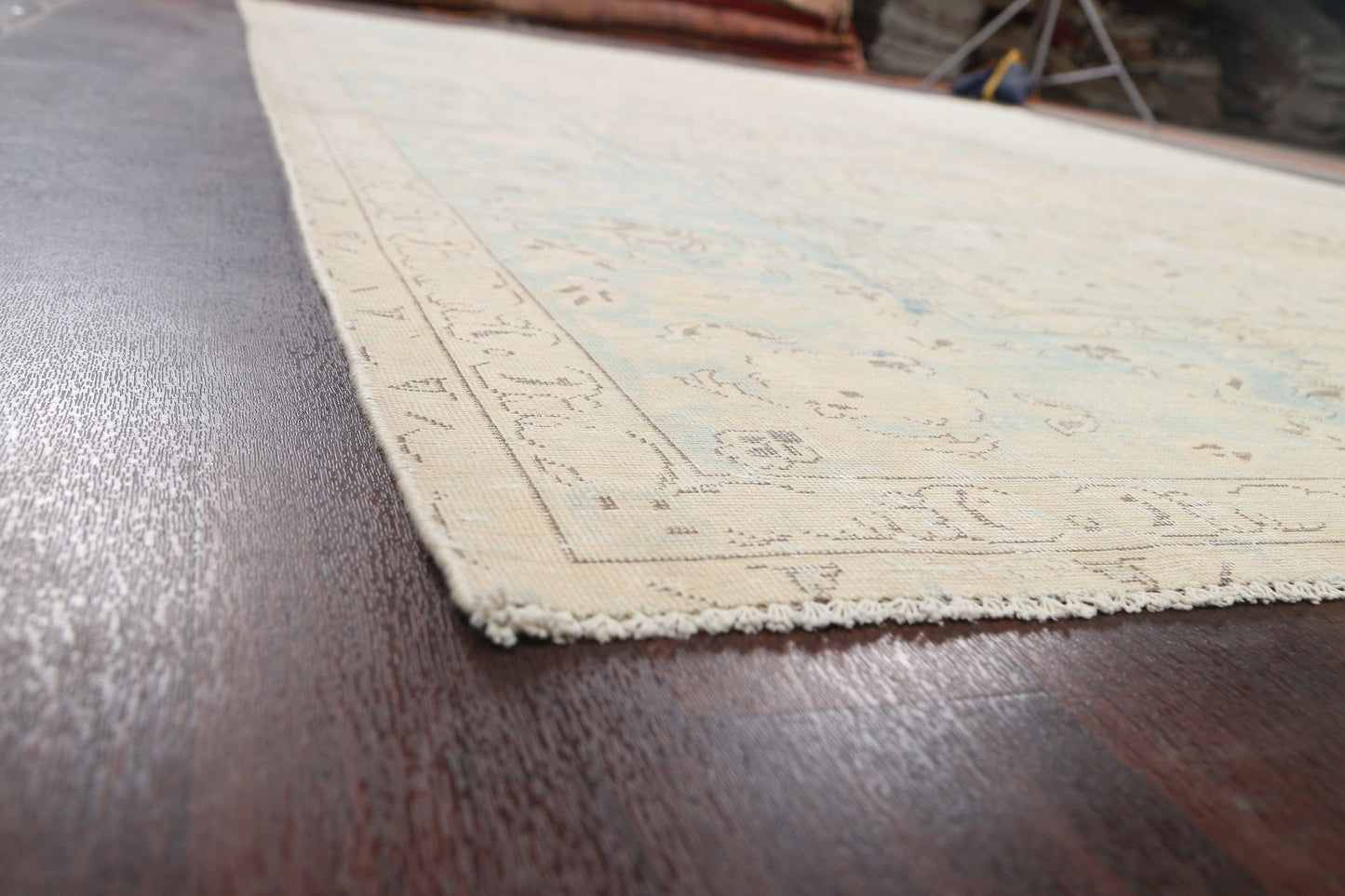 Muted Distressed Kashan Persian Area Rug 10x13