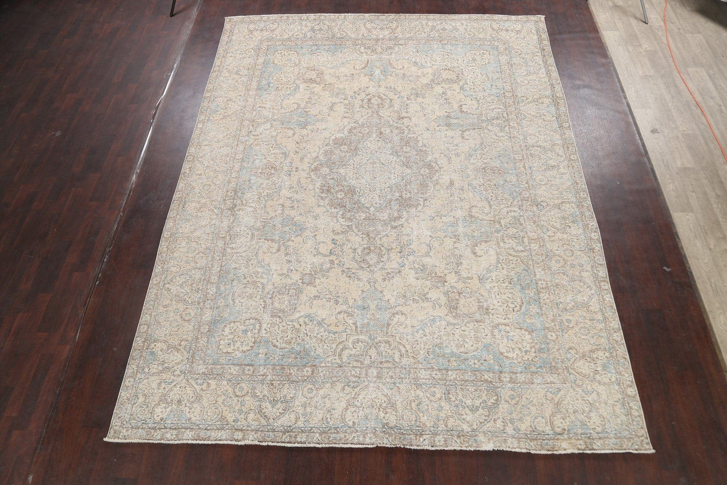 Muted Distressed Tabriz Persian Area Rug 9x12