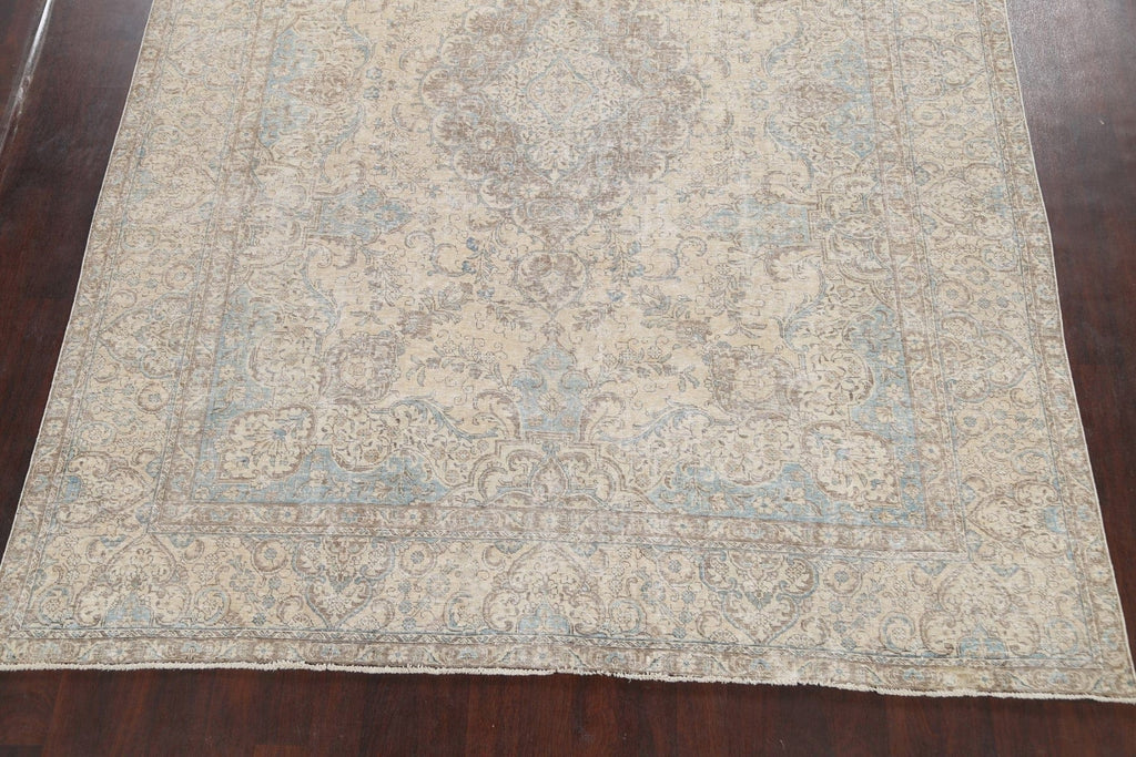 Muted Distressed Tabriz Persian Area Rug 9x12