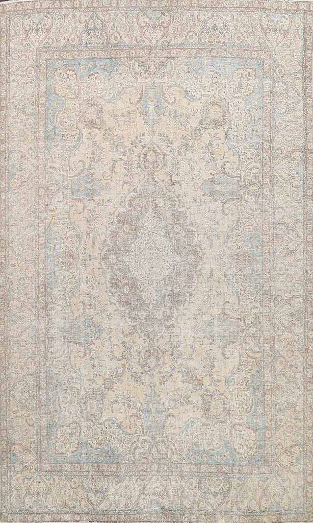 Muted Distressed Tabriz Persian Area Rug 9x12