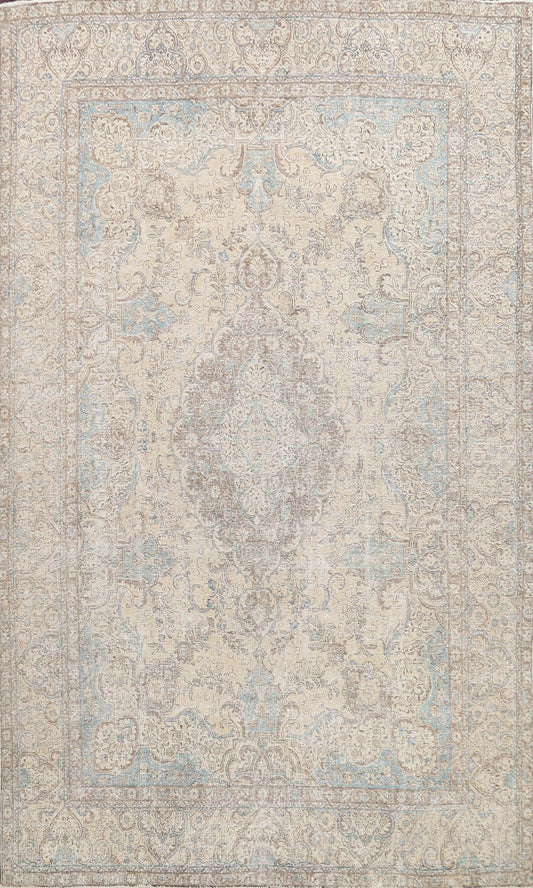 Muted Distressed Tabriz Persian Area Rug 9x12