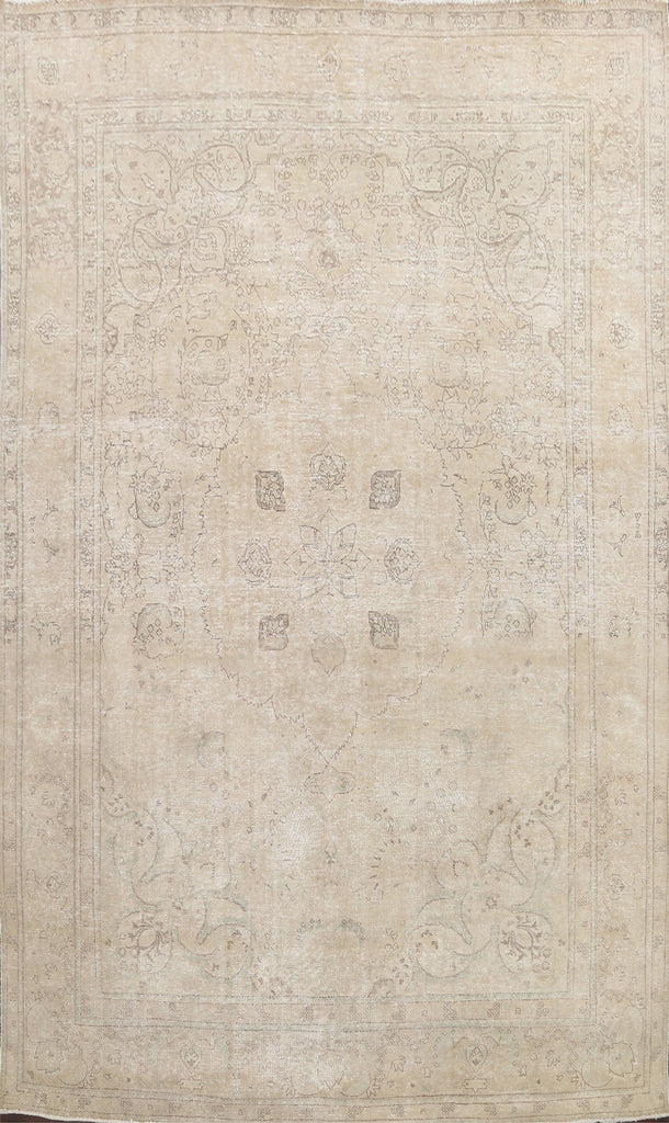 Muted Distressed Tabriz Persian Area Rug 9x13