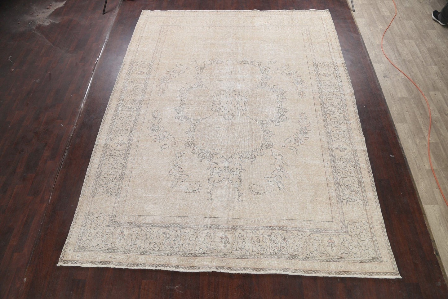 Muted Distressed Tabriz Persian Area Rug 10x12