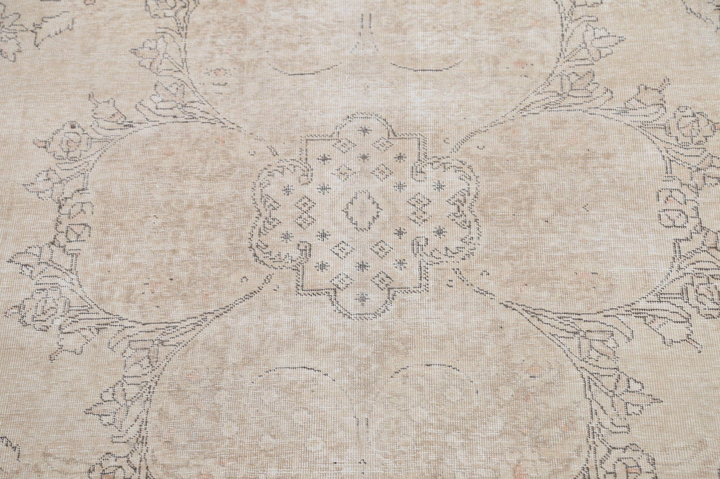 Muted Distressed Tabriz Persian Area Rug 10x12