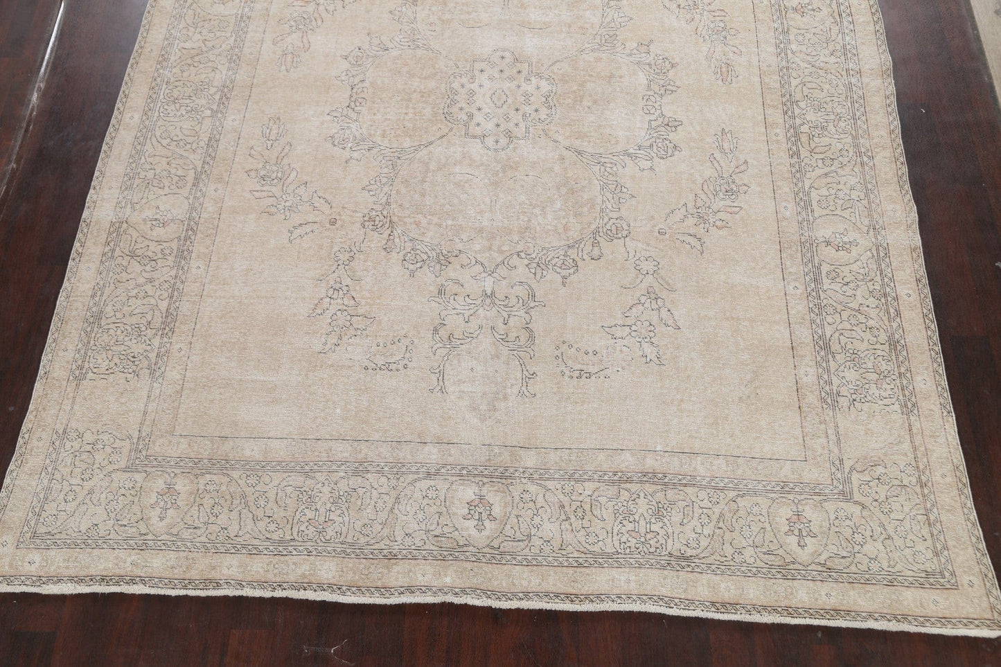 Muted Distressed Tabriz Persian Area Rug 10x12