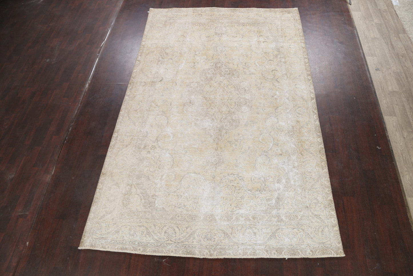 Muted Distressed Tabriz Persian Area Rug 8x12