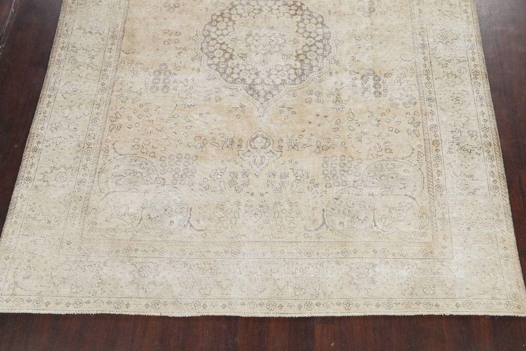 Muted Distressed Tabriz Persian Area Rug 9x11