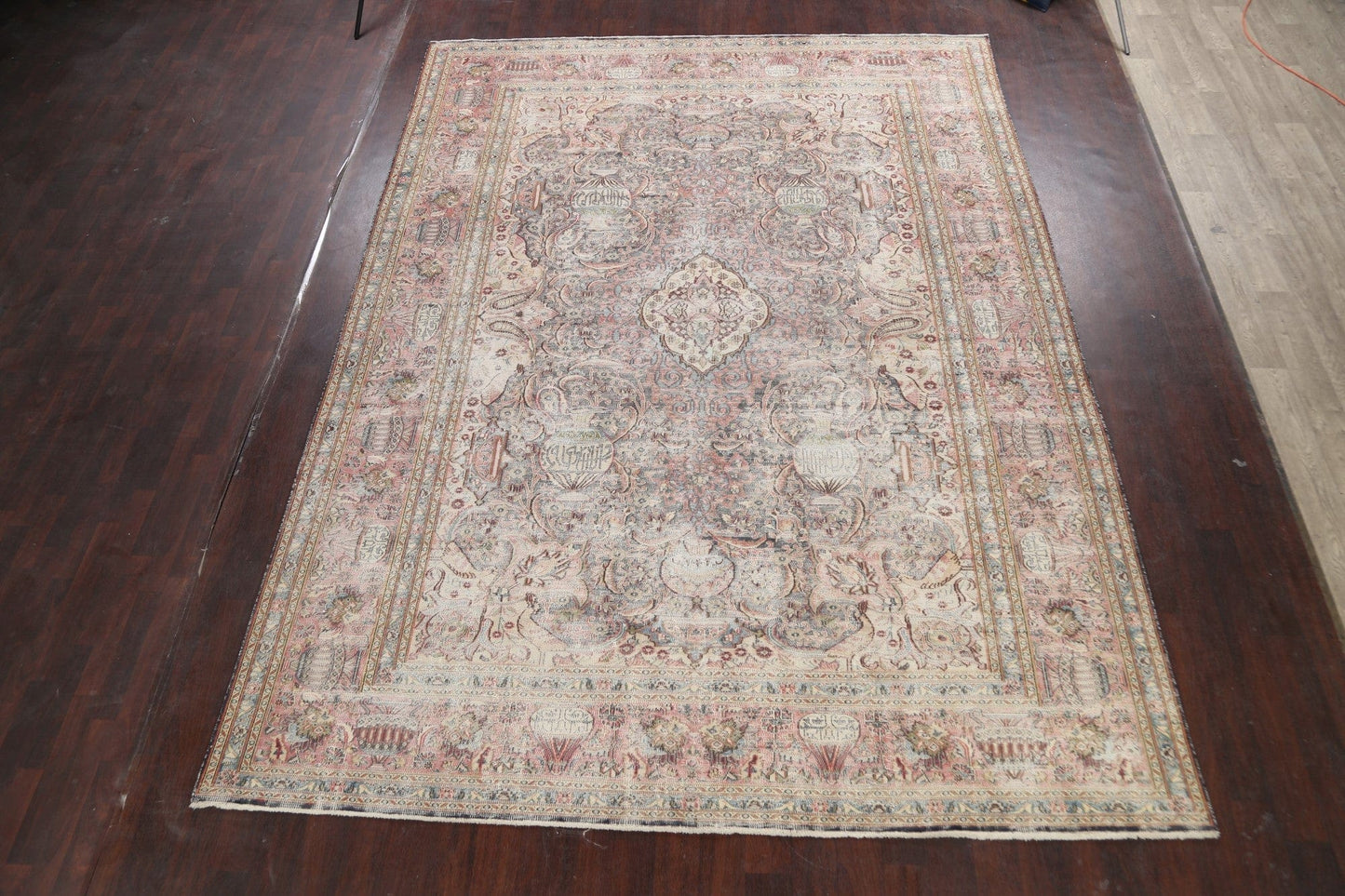 Muted Distressed Kashmar Persian Area Rug 9x13